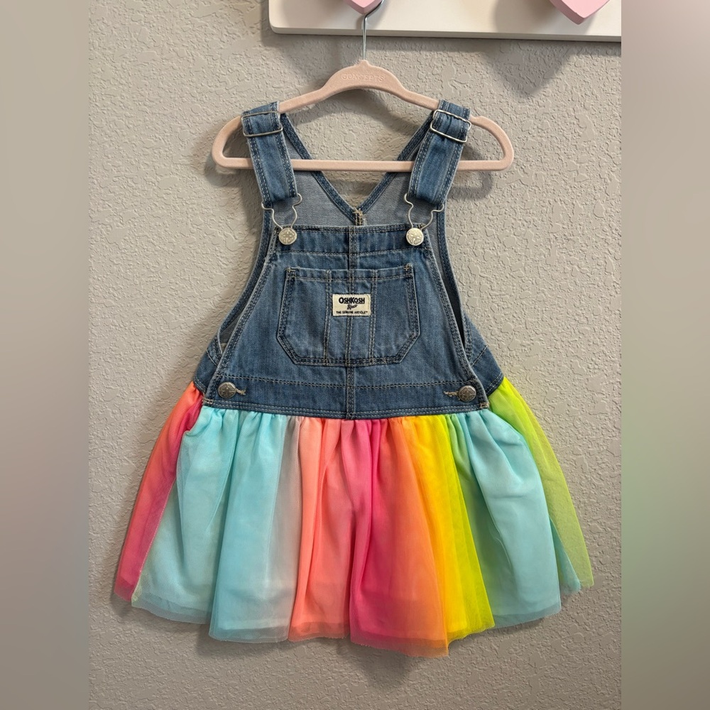 Oshkosh B’Gosh Denim Rainbow Tulle Skirtall Size 3T - Picture 2 of 3